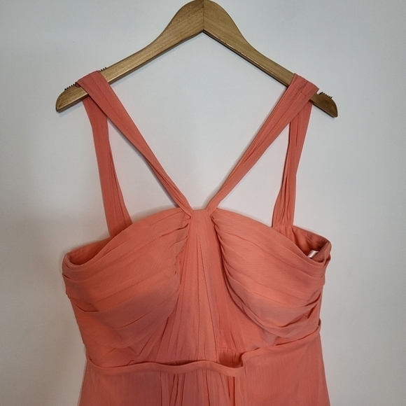 David's Bridal Bridesmaids Chiffon Short Dress Size 14 - Picture 3 of 13